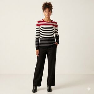 Gerry Weber Striped Crew Neck Sweater Size Small